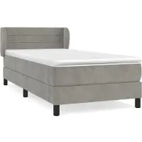 vidaXL Lit boxspring avec matelas gris foncé 90x200 cm velours