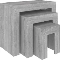 Syfax Tables basses gigognes 3 pcs sonoma gris bois d'ingénierie