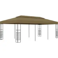 The Living Store gazebo 6x3x2,7 m Taupe 180 g/m²