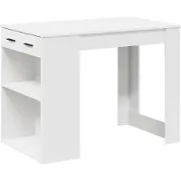 Syfax Bureau avec tiroir et étagère blanc bois d'ingénierie