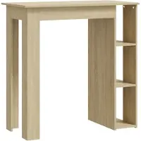 Syfax Table de bar avec étagère Chêne sonoma Bois d'ingénierie
