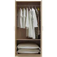 En.casa Armoire 'Bodolz' avec 2 portes, 1 tringle, 1 compartiment inférieur Chêne Sonoma