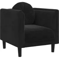 vidaXL Fauteuil avec coussin noir velours