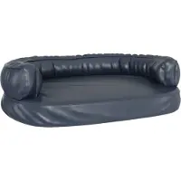 Syfax Lit pour chien ergonomique Mousse Bleu foncé 88x65cm Similicuir