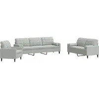 Syfax Ensemble de canapés 3 pcs et coussins et traversins velours