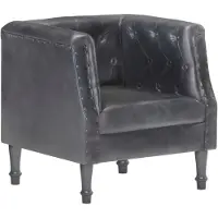 The Living Store Sessel Grau en cuir véritable