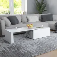 Prolenta Maison Exclusive - Table basse blanche 150x50x35 cm Matériau dérivé du bois