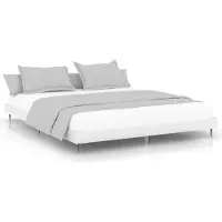 Syfax Cadre de lit sans matelas blanc 200x200 cm bois d'ingénierie