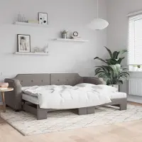 Prolenta Maison Exclusive - Canapé-lit convertible avec matelas taupe 100 x 200 cm en tissu