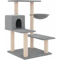 Syfax Arbre à chat avec griffoirs en sisal gris clair 82,5 cm