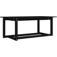 Syfax Table basse Noir 110x55x45 cm Bois massif de pin