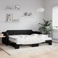Prolenta Maison Exclusive - Canapé-lit convertible noir 80 x 200 cm en tissu