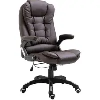 The Living Store Chaise de bureau Marron Similicuir