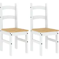 vidaXL Chaises de salle à manger 2 pcs. Blanc 40x46x99 cm Pin massif