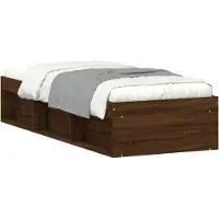 Syfax Cadre de lit sans matelas chêne marron 75x190 cm