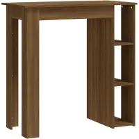 Syfax Table de bar avec étagère chêne marron bois d'ingénierie