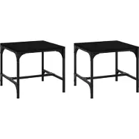 Syfax Tables d'appoint 2 pcs Noir 40x40x35 cm Bois d'ingénierie
