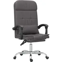 Syfax Fauteuil de massage inclinable de bureau Gris Similicuir
