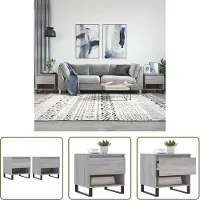 The Living Store Tables basses 2 pcs. Gris Sonoma 50x46x50 cm Bois composite
