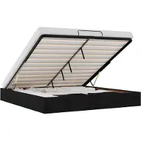 vidaXL Ottoman-lit sans matelas noir 200x200 cm tissu
