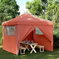 Prolenta Maison Exclusive - Tente de réception pliable Pop-Up avec 4 panneaux latéraux, couleur terracotta