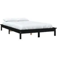 Syfax Cadre de lit sans matelas noir 120x200 cm bois massif