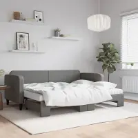 Prolenta Maison Exclusive - Canapé-lit convertible avec matelas gris foncé 80 x 200 cm en tissu