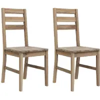 Syfax Chaises à manger lot de 2 bois d'acacia solide