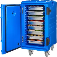 Vevor Porte-repas isolé Boîte de maintien au chaud pour la gastronomie 120 L, Porte-repas avec doubles boucles & poignées, Porte-repas Boîte de transport de denrées alimentaires
