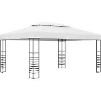 Syfax Chapiteau de jardin Acier enduit de poudre 4x3x2,7 m Blanc