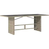 Syfax Table de jardin dessus en verre gris clair 190x80x74 cm