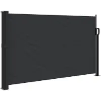 Syfax Auvent Latéral Rétractable, Brise-Vue Extérieur, Polyester Enduit PU, Résistant UV & Eau, 120x500 cm, Noir
