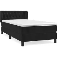 Syfax Sommier à lattes de lit avec matelas Noir 90x190 cm Velours