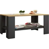 VCM Table d'appoint en bois | Table basse simple | Dimensions env. H. 55 x W. 90 x D. 41 cm | Table salon | Sofatic - Dalus