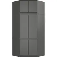Akord Armoire D'angle Avec Surmeuble Graphite Brillant 100X50X235