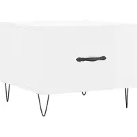 Syfax Table basse blanc brillant 50x50x40 cm bois d'ingénierie