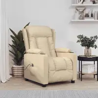 Prolenta Maison Exclusive - Fauteuil relax électrique en tissu crème
