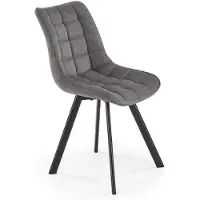 Halmar K549 chaise pieds - noir, assise - gris