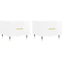 Syfax Tables basses 2 pcs blanc brillant 50x50x40cm bois d'ingénierie
