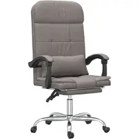 vidaXL Chaise de bureau avec fonction massage Taupe Tissu
