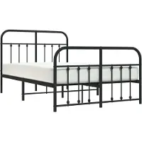 Syfax Cadre de lit métal sans matelas avec pied de lit noir 120x200cm