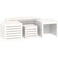 vidaXL Ensemble de 4 boîtes de jardin blanc pin massif