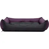 HOBBYDOG Coussin pour chien Lit de sommeil Coussin pour chien Pontes - Eco - 105 x 75 x 17 cm [Taille : XXL] - Violet avec noir