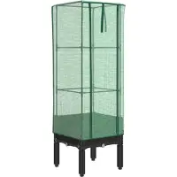 Syfax Jardinière surélevée avec housse aspect rotin 40x40x140 cm