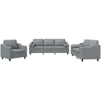Syfax Ensemble de canapés 3 pcs coussins gris clair tissu