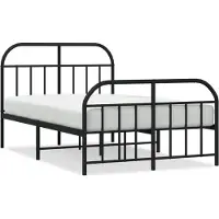 Syfax Cadre de lit métal sans matelas avec pied de lit noir 120x190cm
