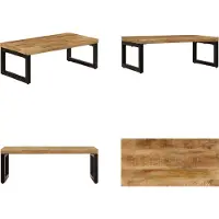 vidaXL Table basse 100x50x35 cm Mango Bois massif et acier - Table basse - Tables basses - Tables basses
