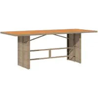 Syfax Table de jardin avec dessus en bois d'acacia beige 190x80x74 cm