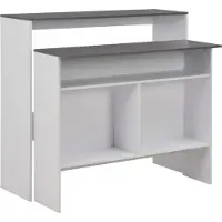 Prolenta Maison Exclusive - Table de bar avec 2 dessus de table Blanc et gris 130x40x120 cm