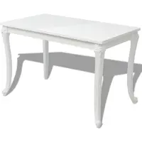 Syfax Table à manger 116x66x76 cm blanc brillant